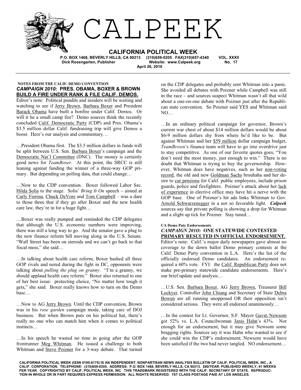 Newsletter #17 for 2010