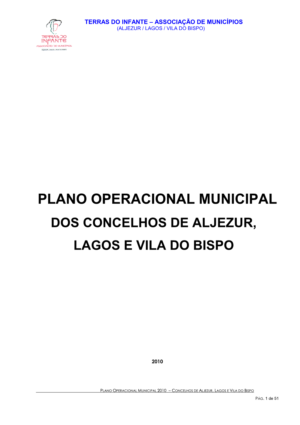 Plano Operacional Municipal Dos Concelhos De Aljezur, Lagos E Vila Do Bispo