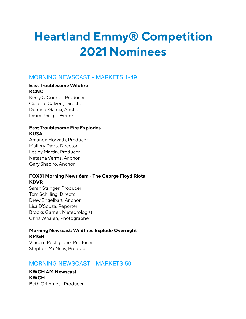 2021 Emmy® Nominees