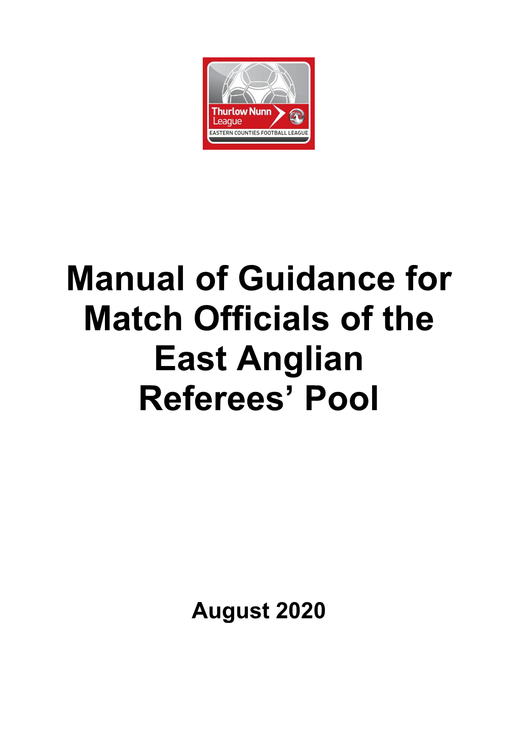 East Anglian Referees' Pool Guidance Manual 2020-2021