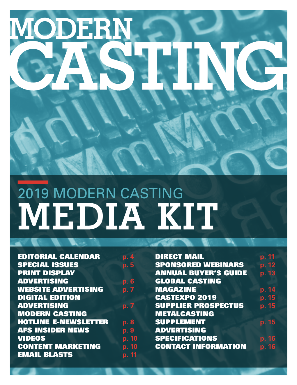 2019 Modern Casting Media Kit