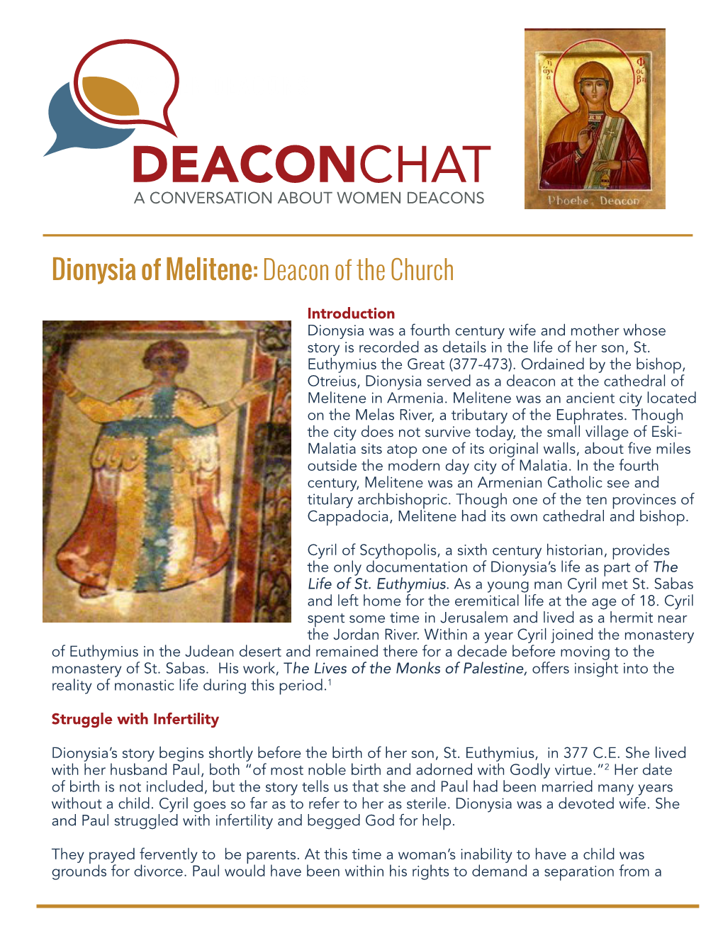 Profile of Dionysia of Militene, Deacon
