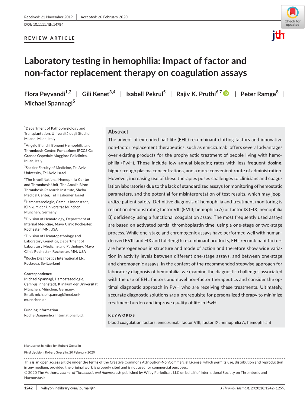 Laboratory Testing in Hemophilia: Impact of Factor and Non-Factor Replacement Therapy on Coagulation Assays