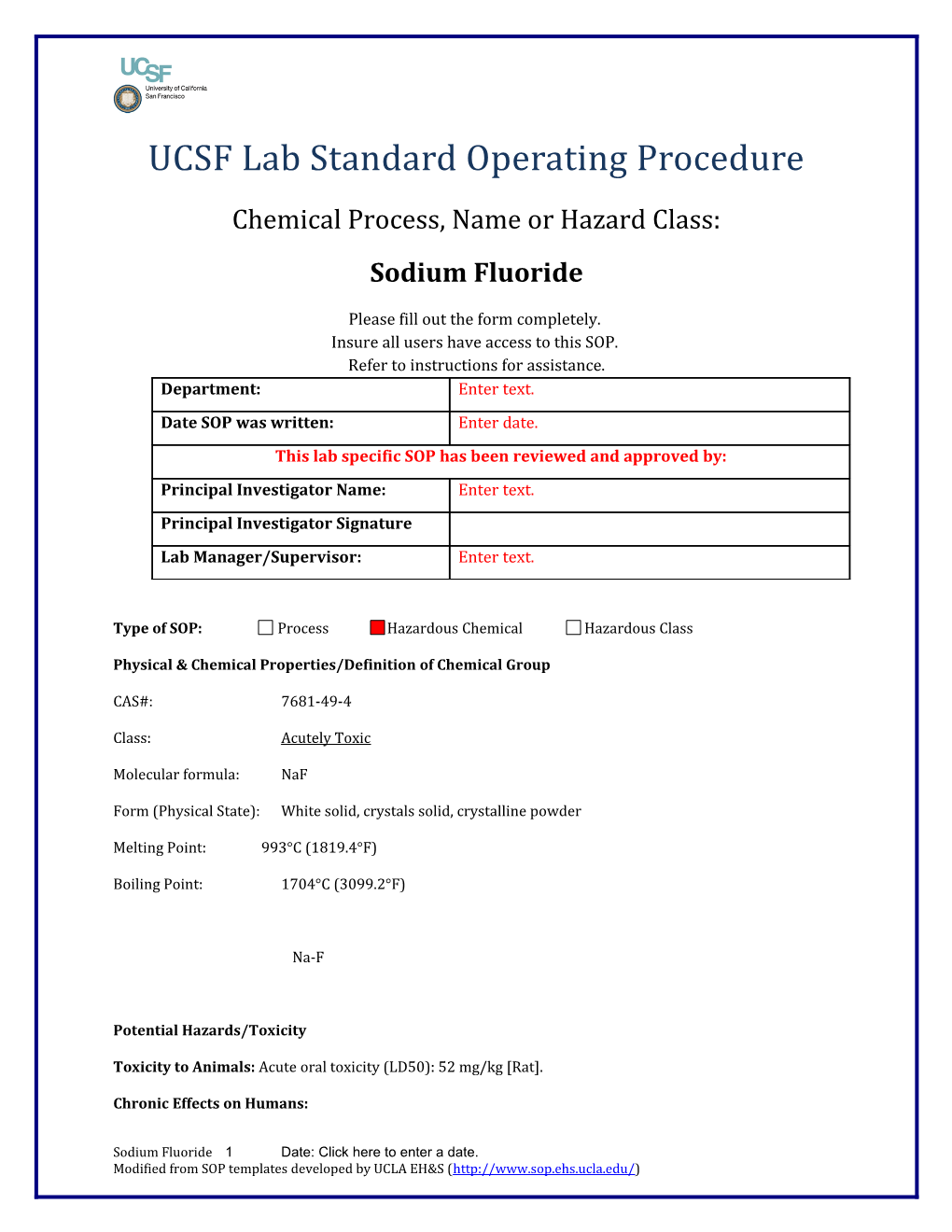 UCSF Lab Standard Operating Procedure s16