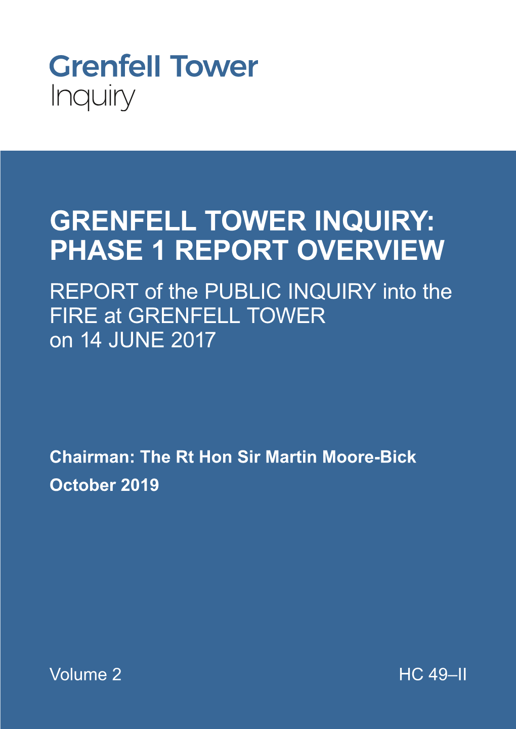 The Grenfell Tower Inquiry: Phase 1 Report