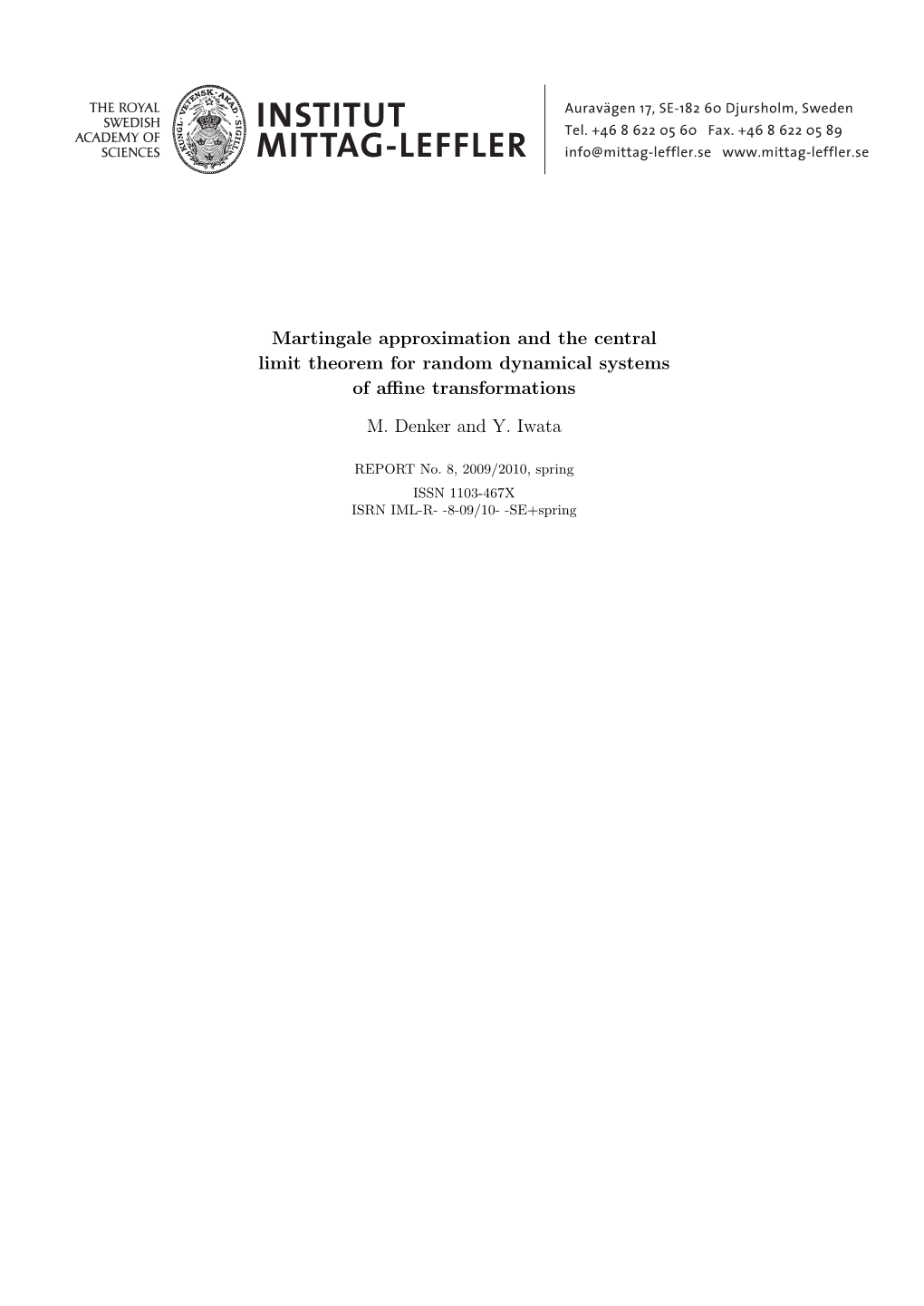 Martingale Approximation and the Central Limit Theorem for Random Dynamical Systems of Aﬃne Transformations