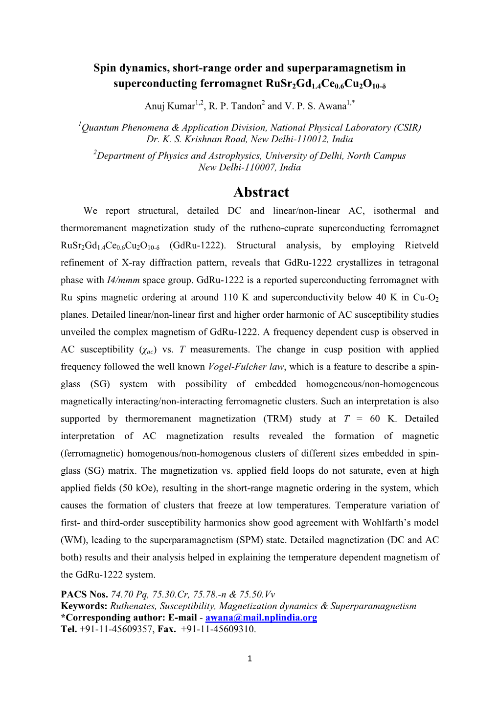 Spin Dynamics, Short-Range Order and Superparamagnetism In