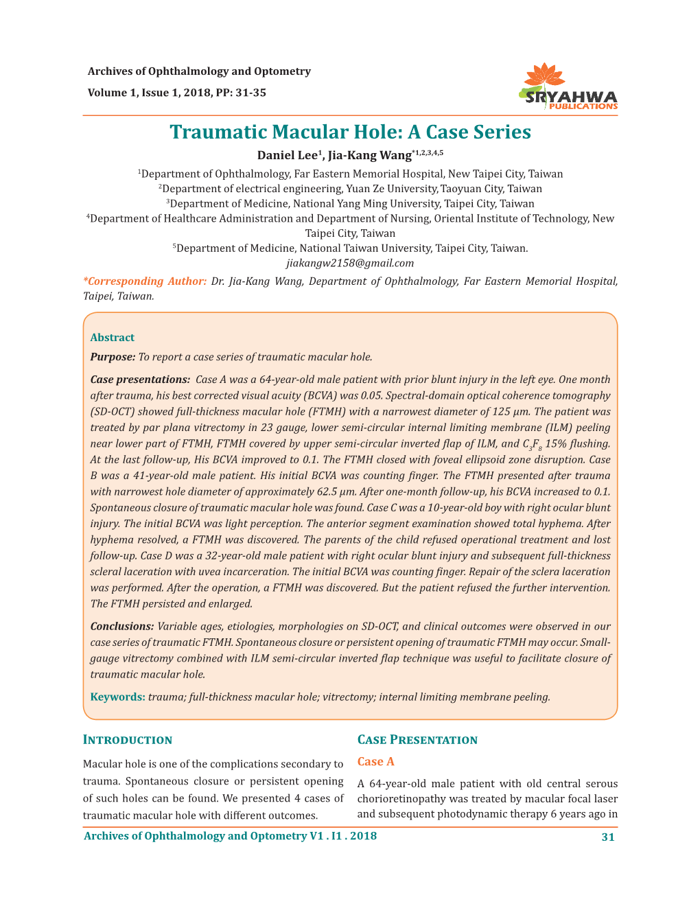 Traumatic Macular Hole