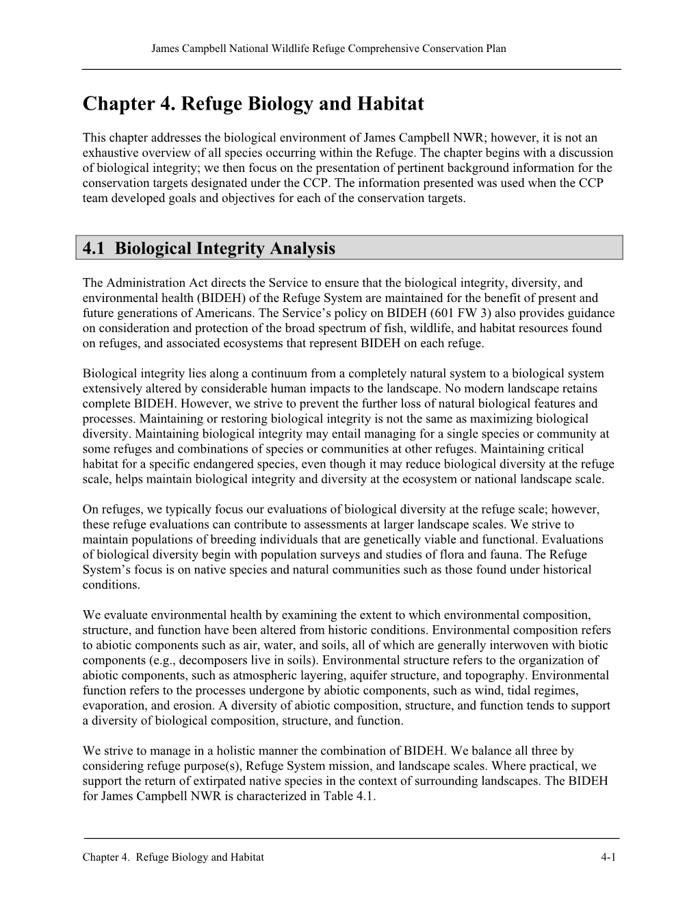 Chapter 4. Refuge Biology and Habitat