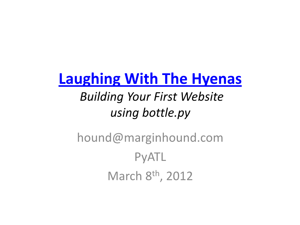 Building a Site with Bottle.Py