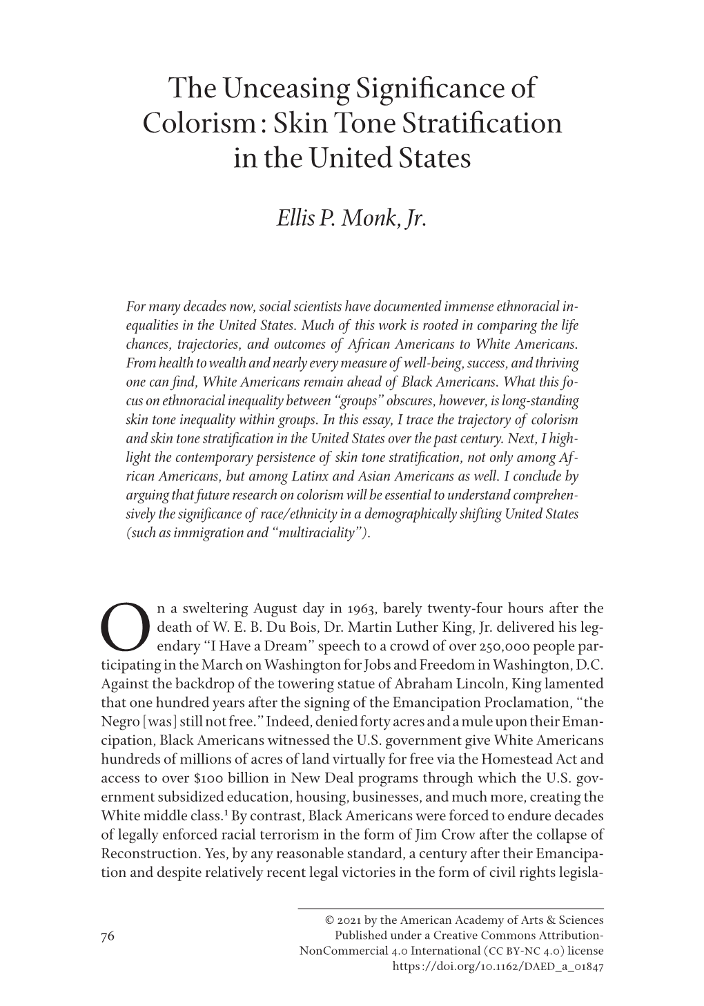 The Unceasing Significance Of Colorism: Skin Tone Stratification In The ...