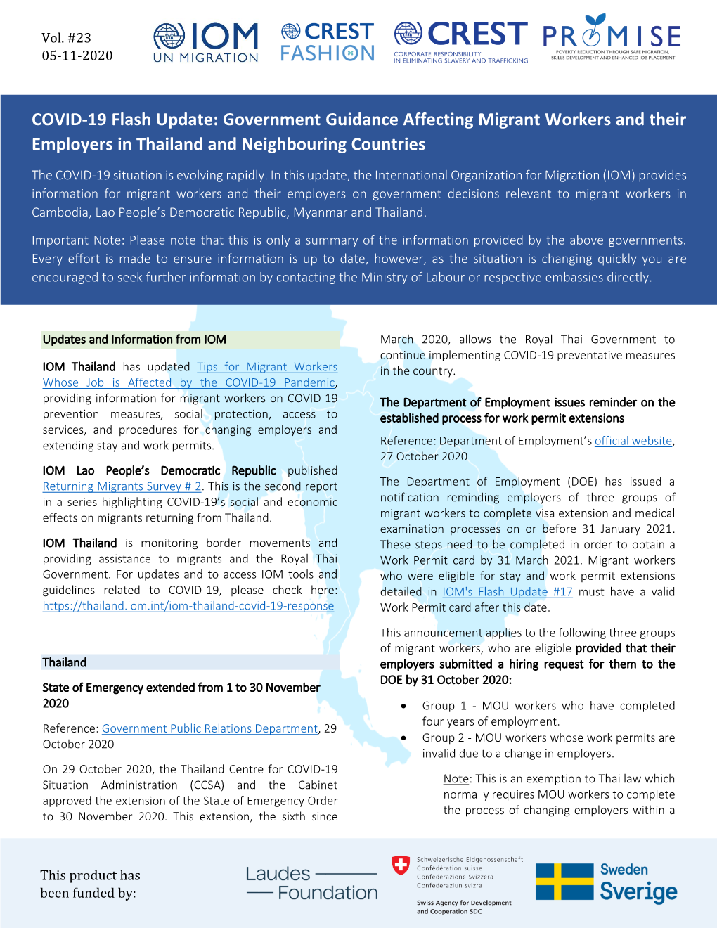 COVID-19 Flash Update: Government Guidance Affecting Migrant Workers and Their Employers in Thailand and Neighbouring Countries