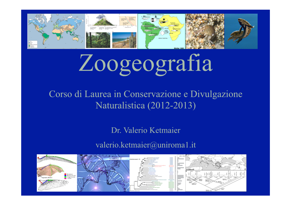 Corso Di Laurea in Conservazione E Divulgazione Naturalistica (2012-2013)