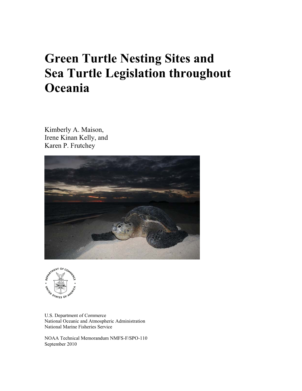 Green Turtle Nesting in Oceania