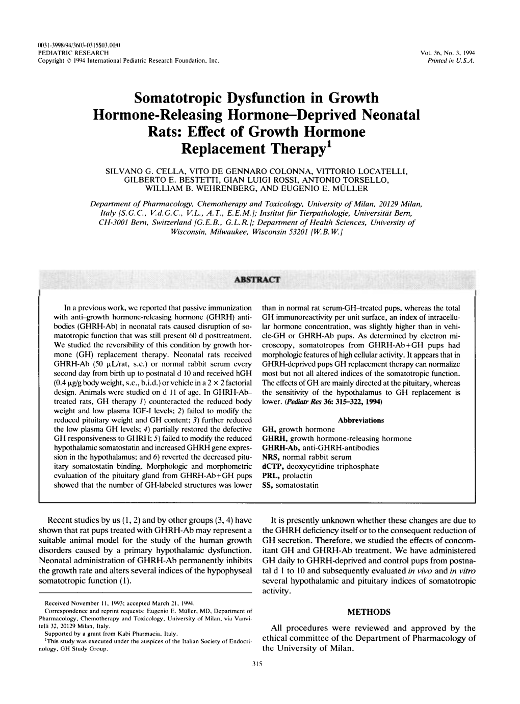 Somatotropic Dysfunction in Growth Hormone-Releasing Hormone-Deprived Neonatal Rats: Effect of Growth Hormone Replacement ~Hera~~'