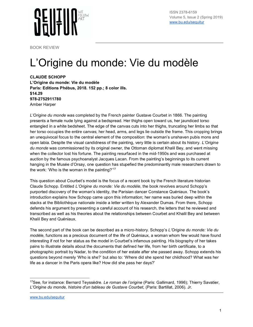 L'origine Du Monde: Vie Du Modèle