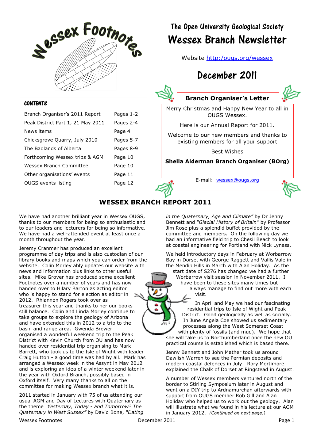 Wessex Branch Newsletter