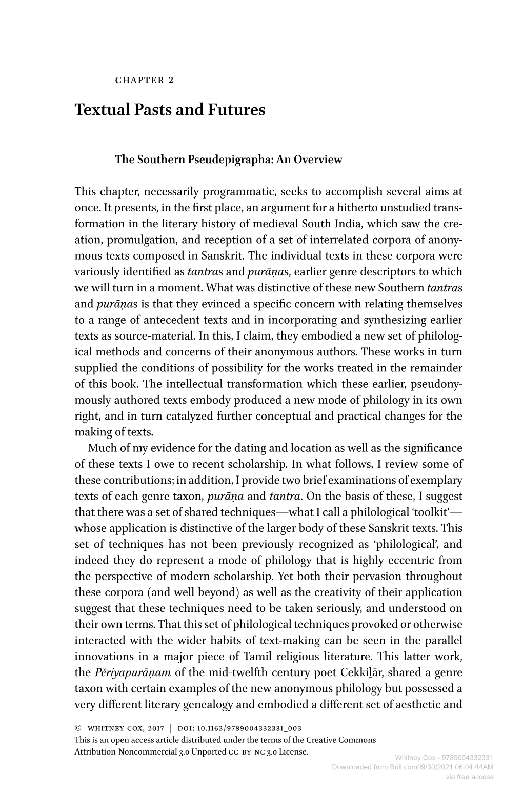 Downloaded from Brill.Com09/30/2021 06:04:44AM Via Free Access Textual Pasts and Futures 27 Practical Priorities
