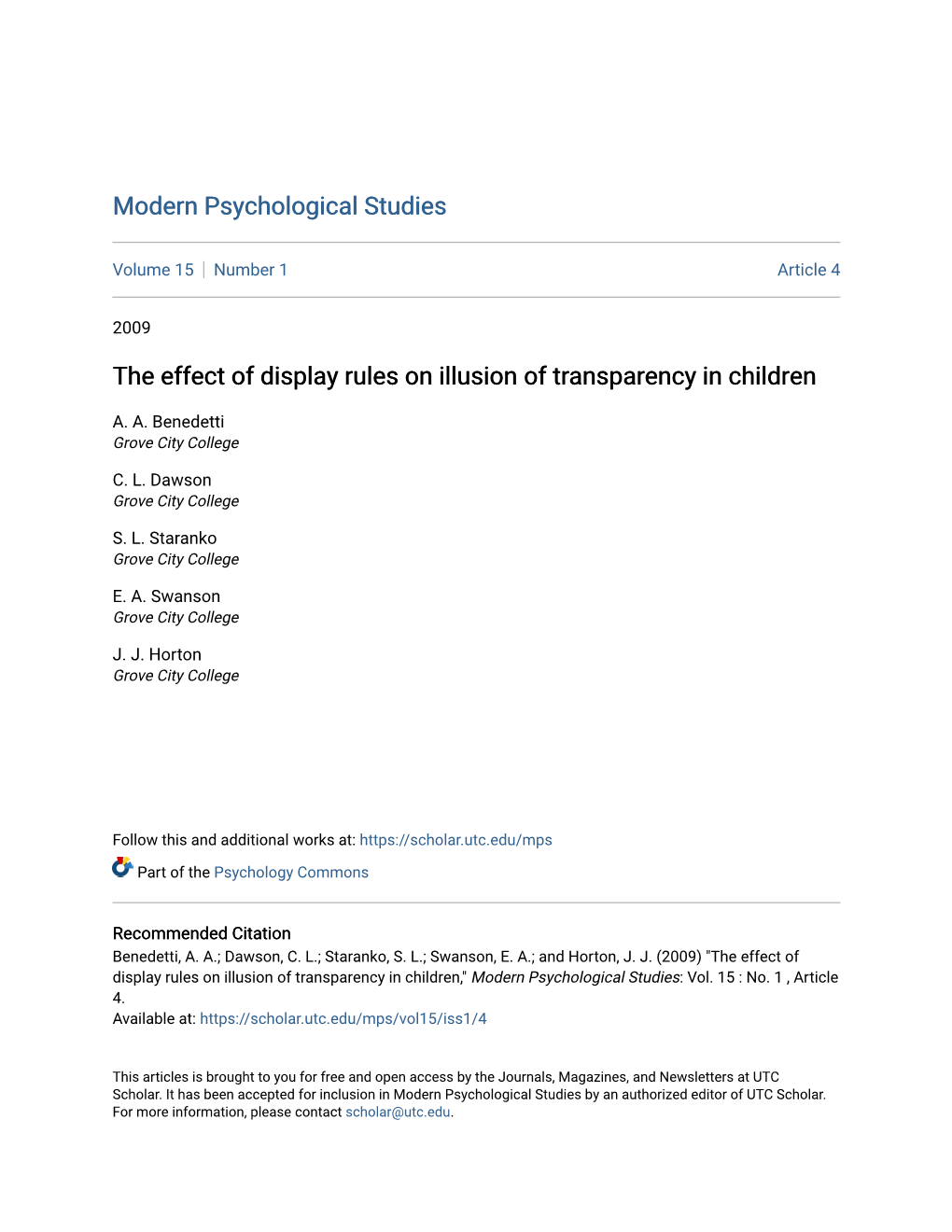The Effect of Display Rules on Illusion of Transparency in Children