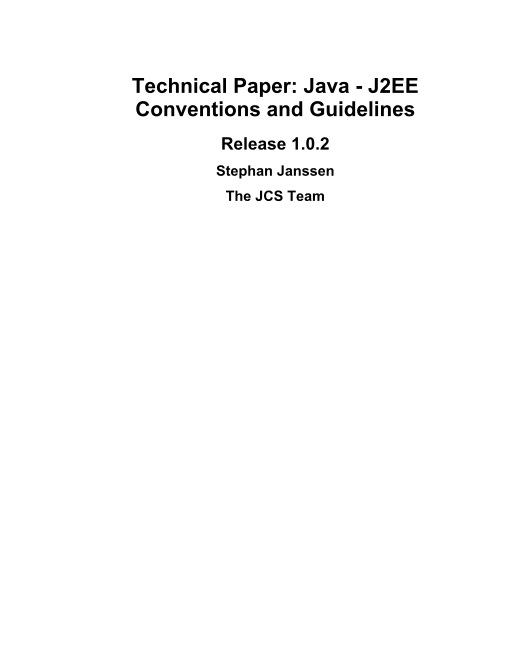 Technical Paper: Java