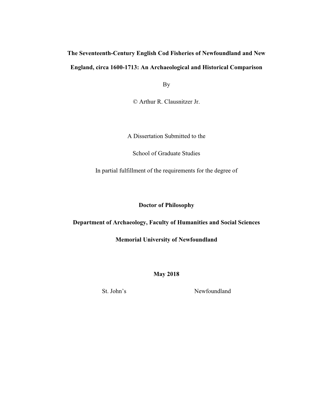 The Seventeenth-Century English Cod Fisheries of Newfoundland and New