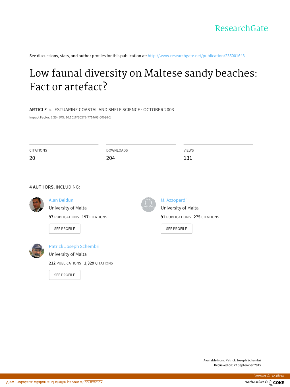 Low Faunal Diversity on Maltese Sandy Beaches: Fact Or Artefact?