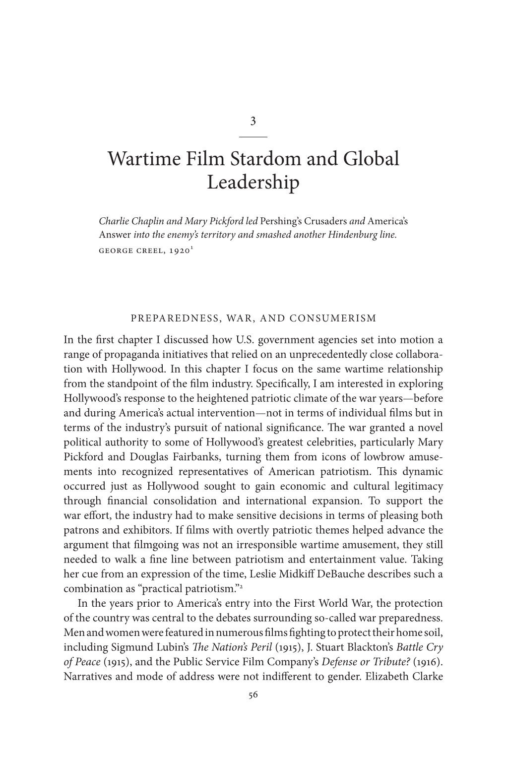 Wartime Film Stardom and Global Leadership