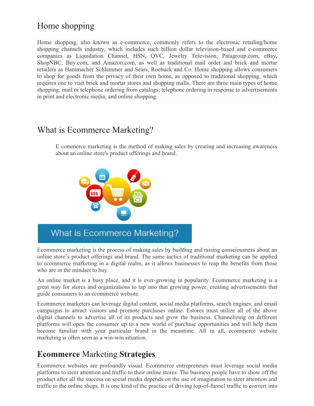 Home Shopping What Is Ecommerce Marketing?