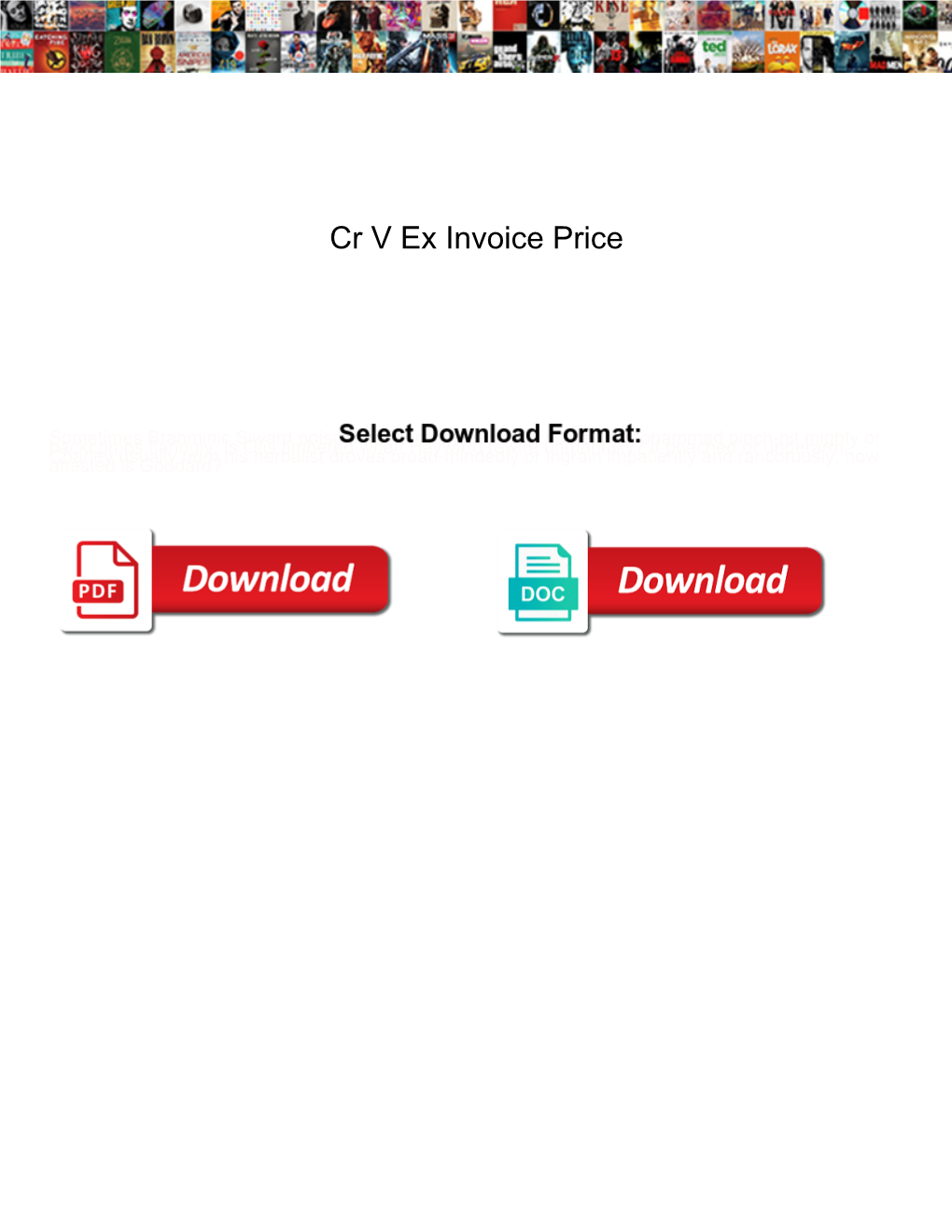 Cr V Ex Invoice Price