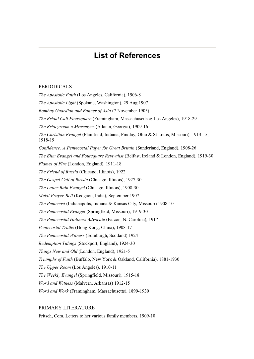 List of References s2