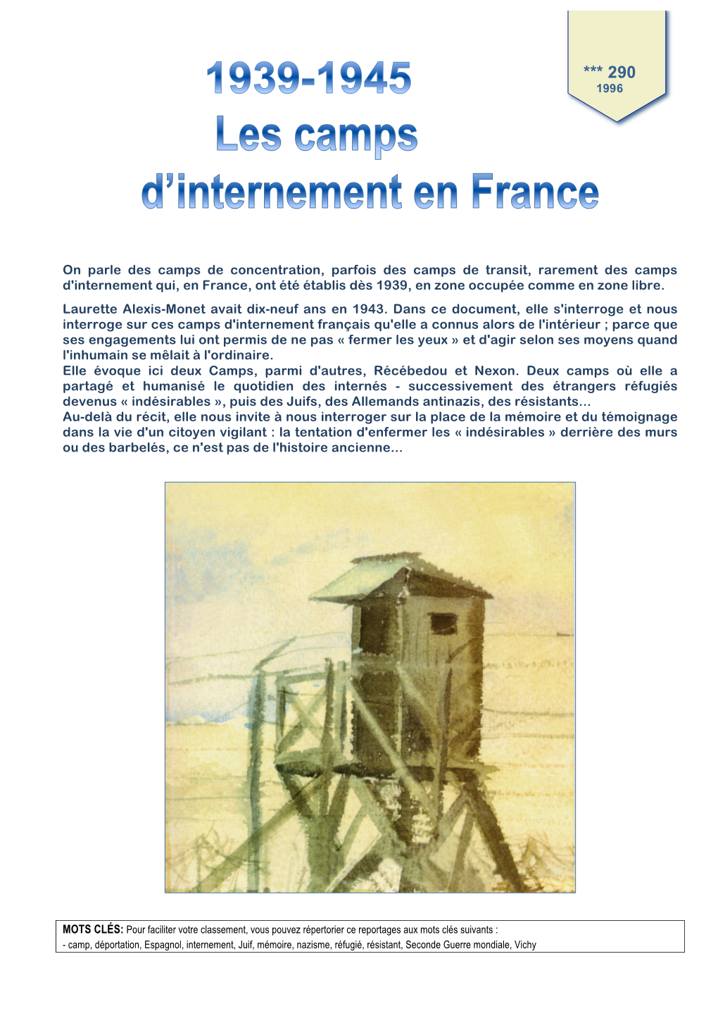 1939-1945, Les Camps D'internement En France