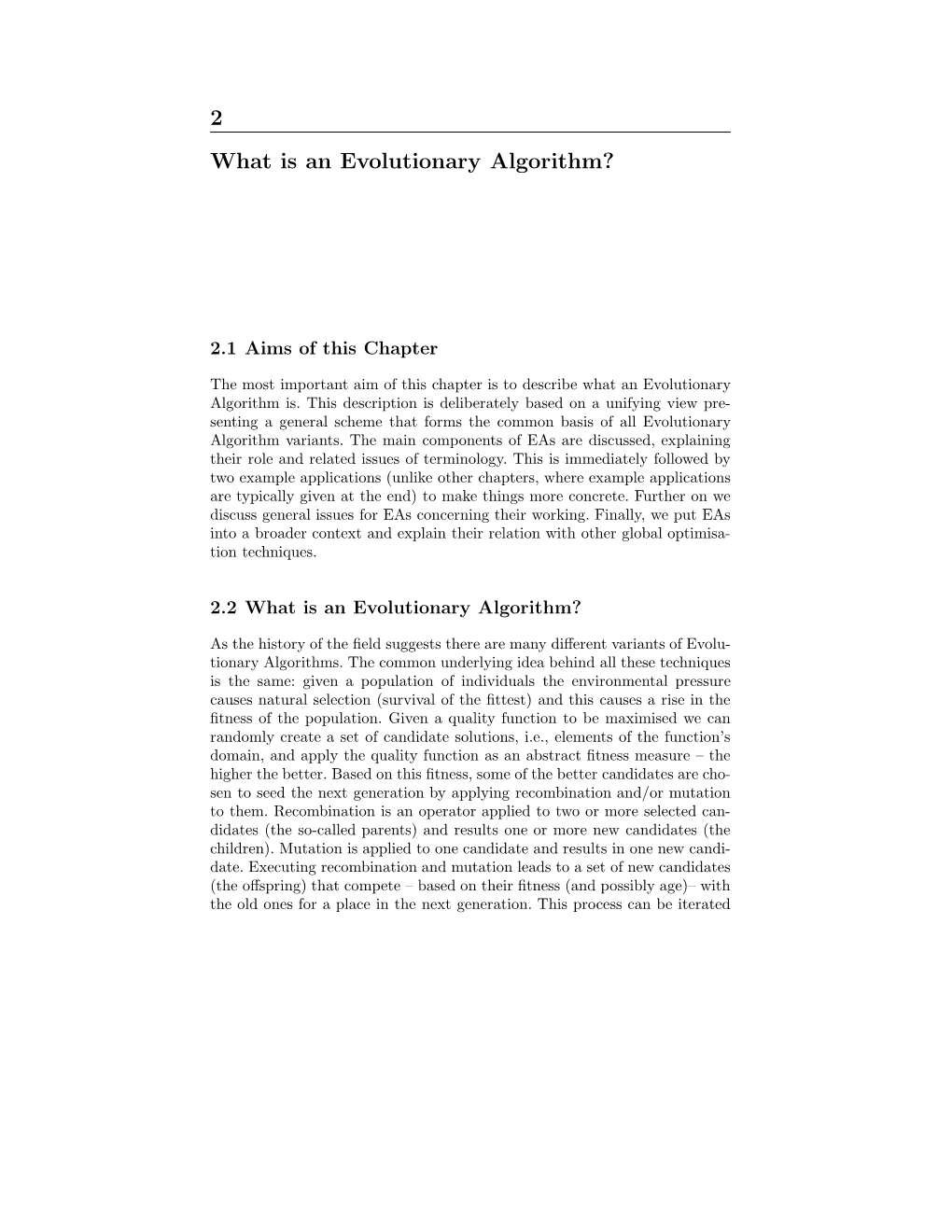2 What Is an Evolutionary Algorithm?