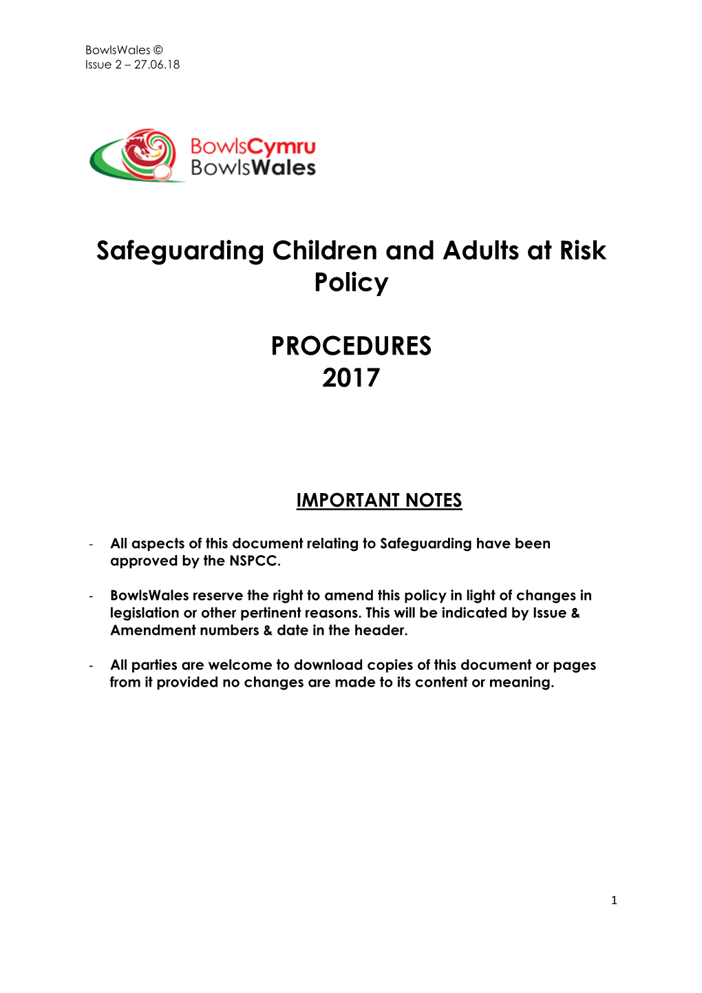 Safeguarding Children and Adults at Risk Policy PROCEDURES 2017