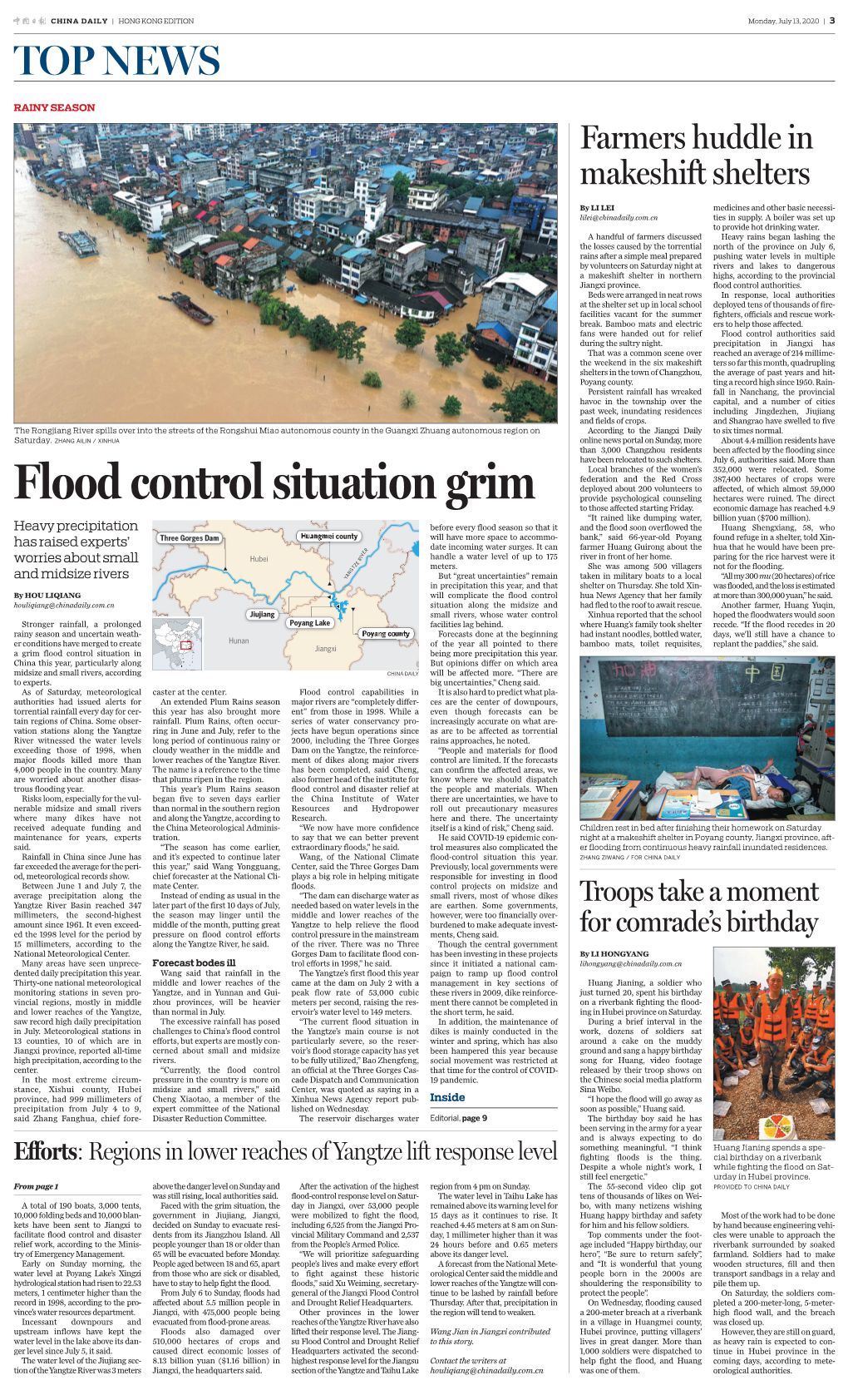 Flood Control Situation Grim Provide Psychological Counseling Hectares Were Ruined