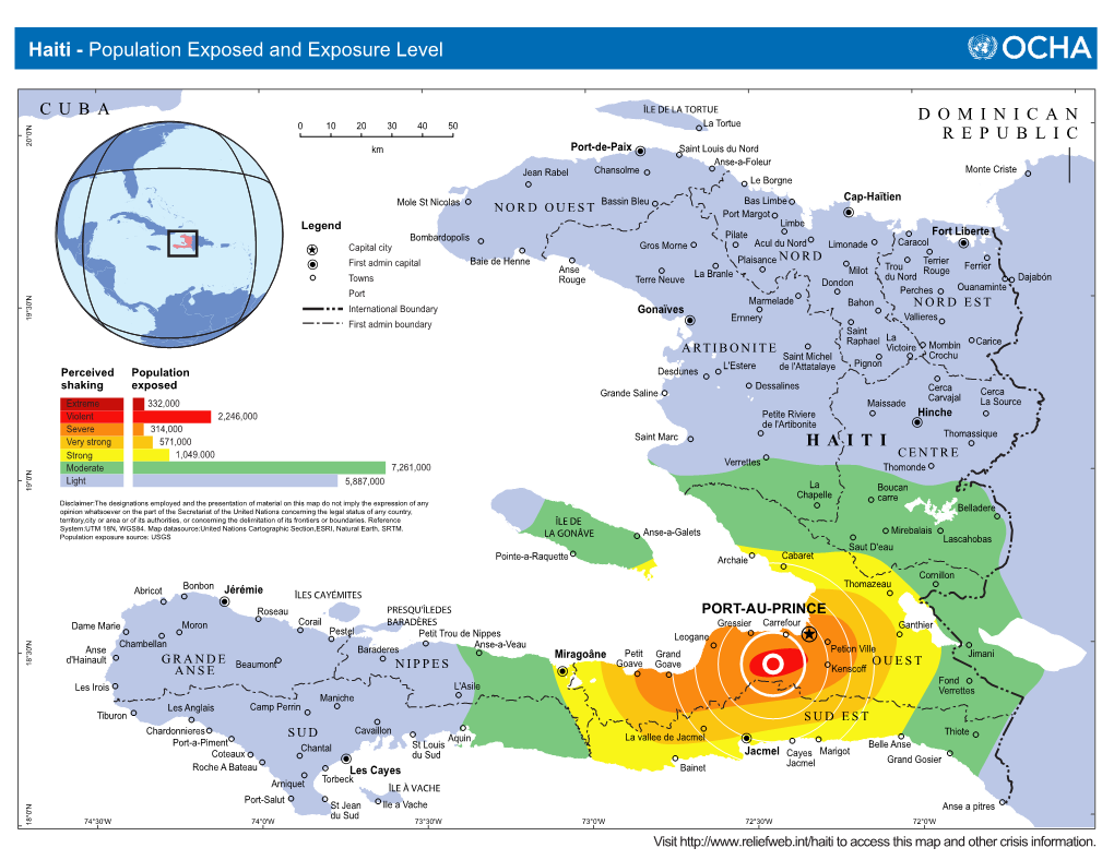 Haiti - Population Exposed and Exposure Level