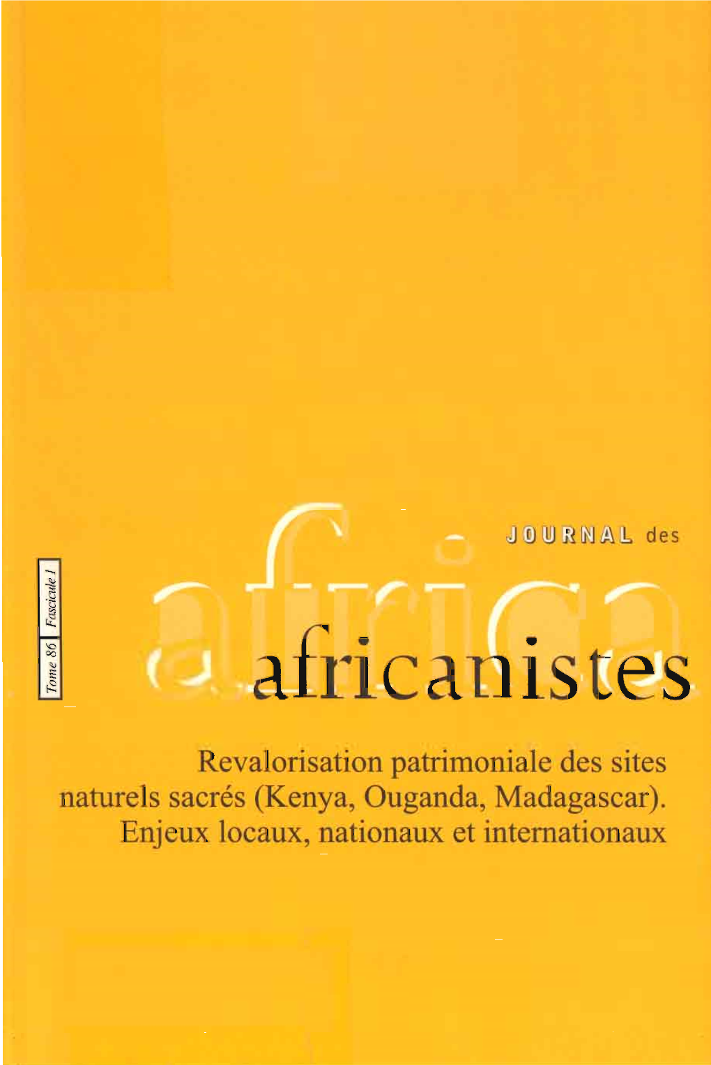 (Kenya, Ouganda Madagascar). Nj U Locaux Nationaux Et Internatio Aux SOMMAIRE