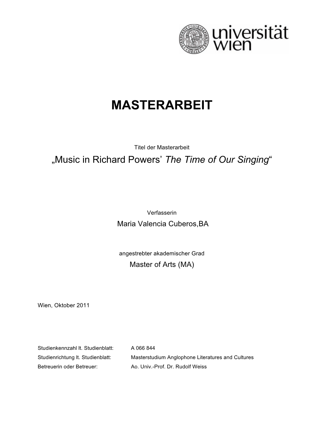 Music in Richard Powers' the Time of Our Singing