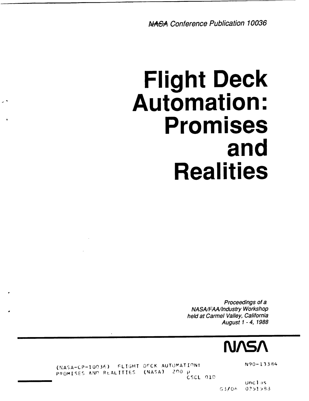 Flight Deck Automation: Promises and Realities
