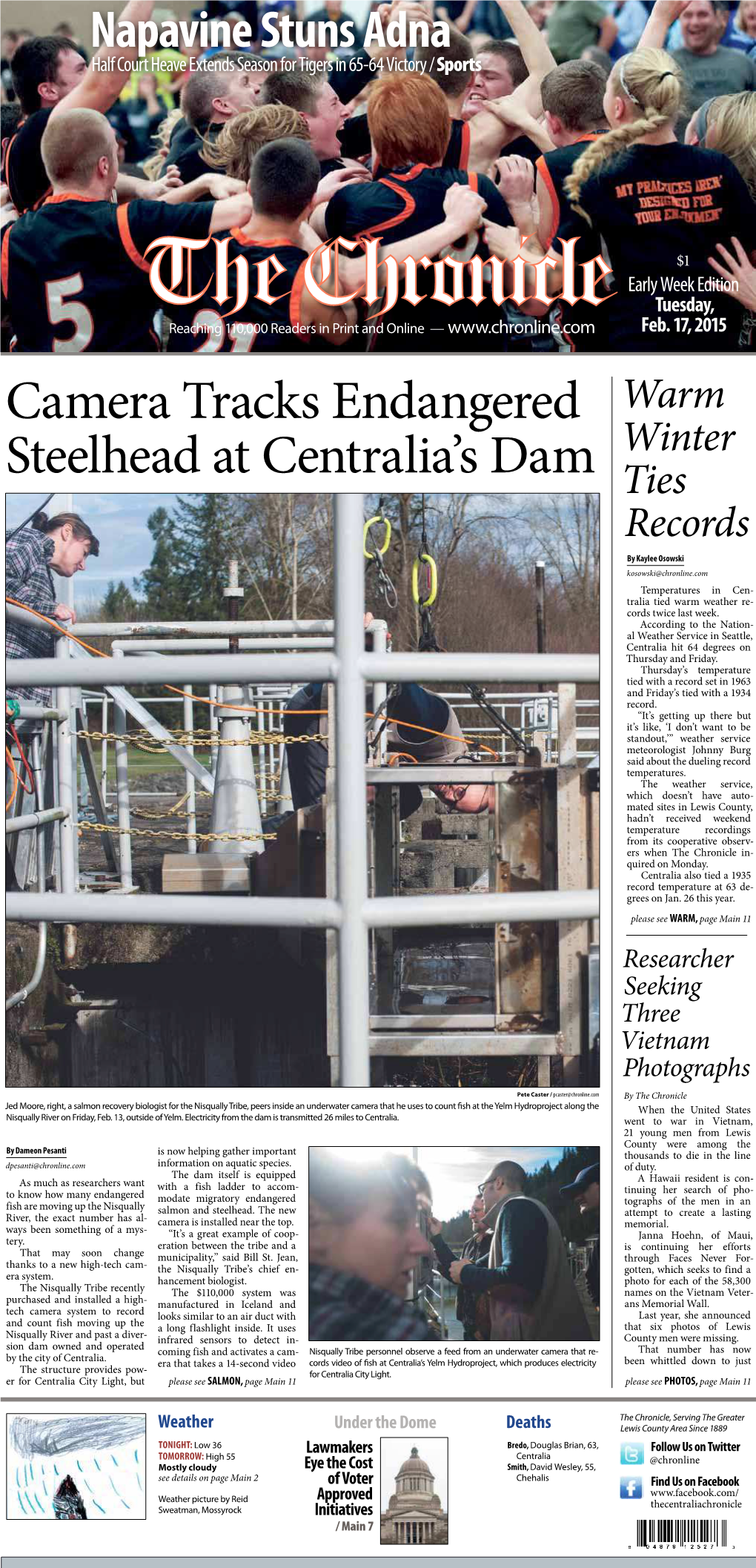 Camera Tracks Endangered Steelhead at Centralia's