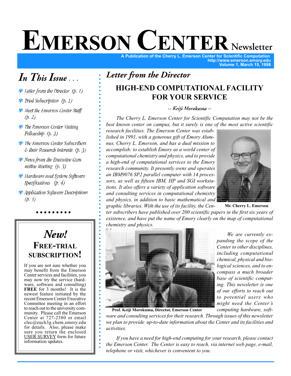 EMERSON CENTER a Publication of the Cherry L