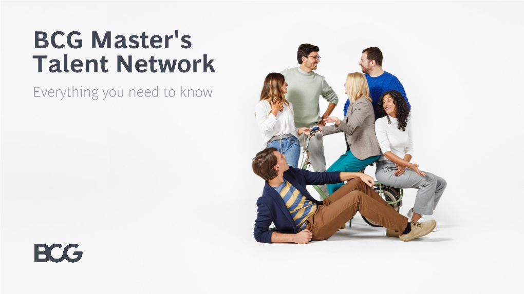 BCG Master's Talent Network Everything You Need to Know Welcome