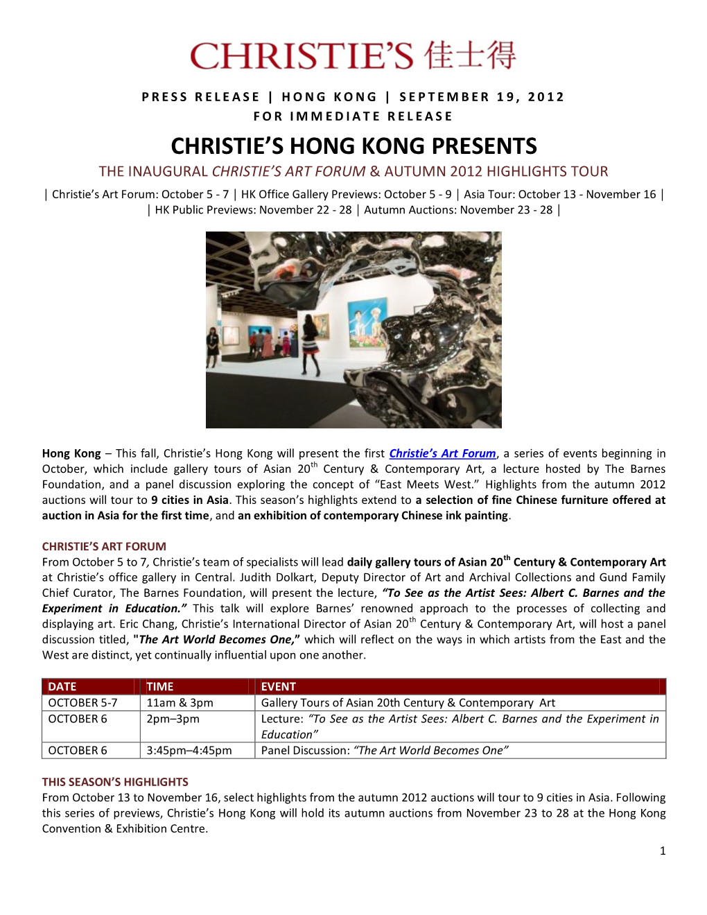 Christie's Hong Kong Presents