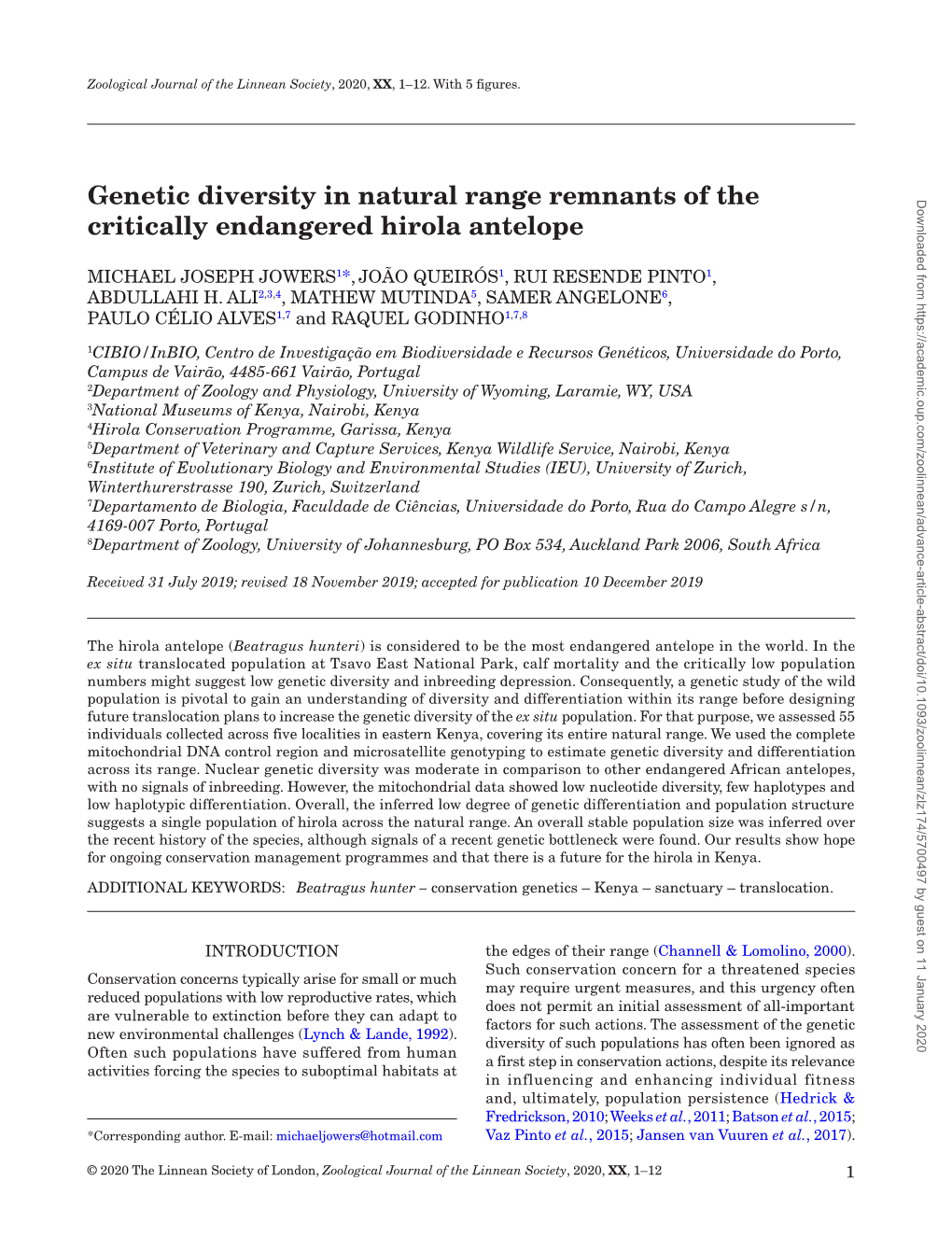 Genetic Diversity in Natural Range Remnants of the Critically