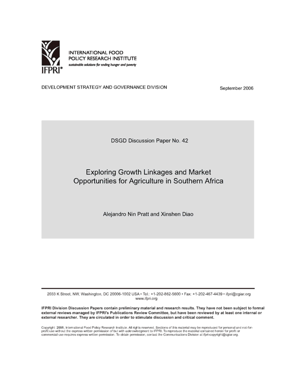 Exploring Growth Linkages and Market Opportunities for Agriculture in Southern Africa