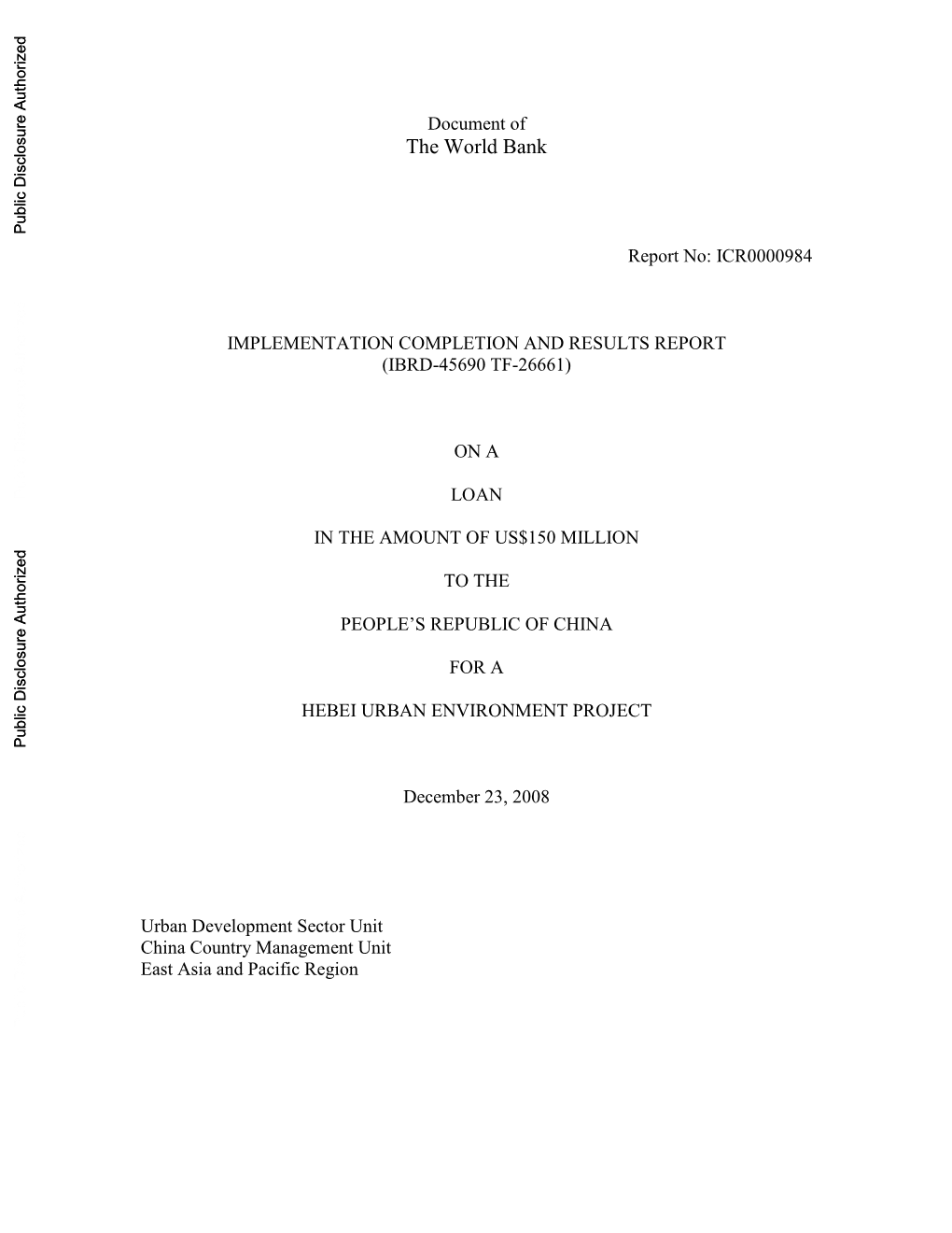 World Bank Document