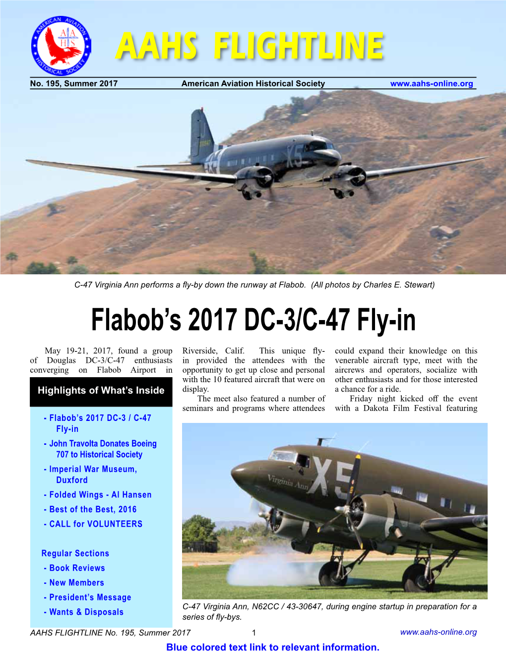 AAHS FLIGHTLINE #195, 2Nd Quarter 2017