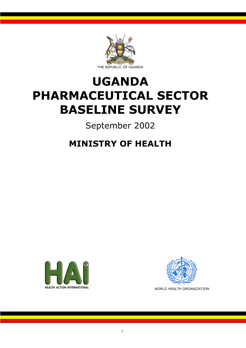 Uganda Pharmaceutical Sector Baseline Survey