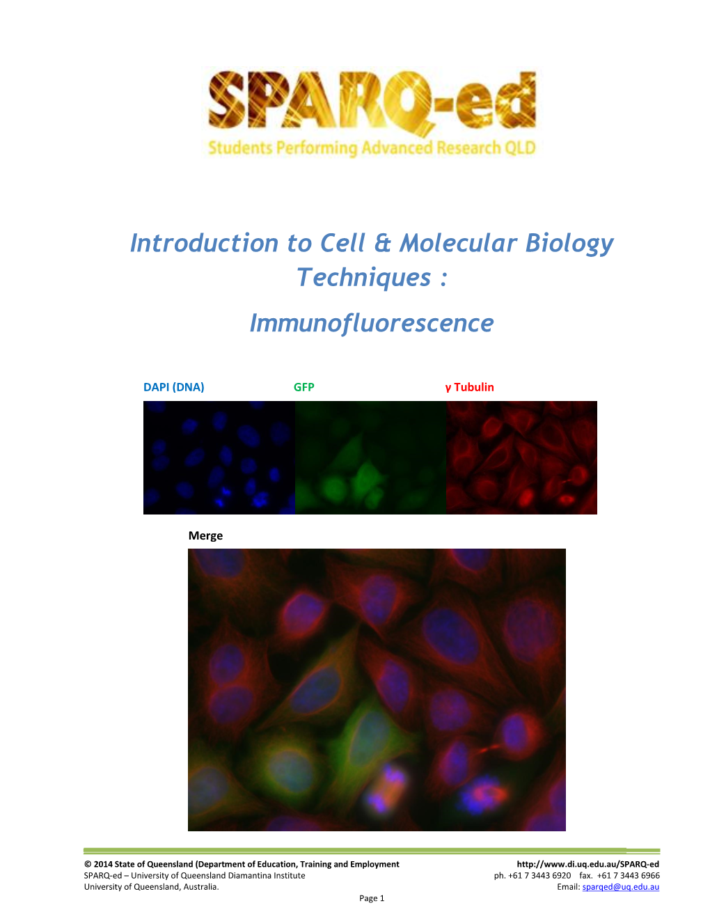 Introduction to Cell & Molecular Biology Techniques