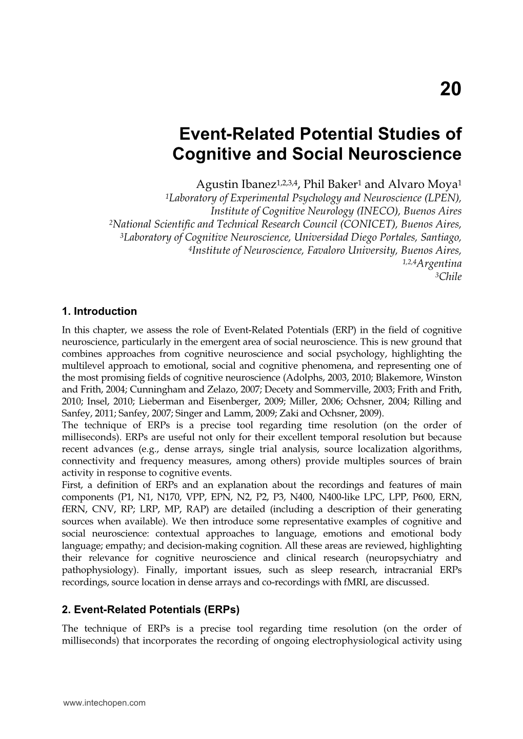 Event-Related Potential Studies of Cognitive and Social Neuroscience