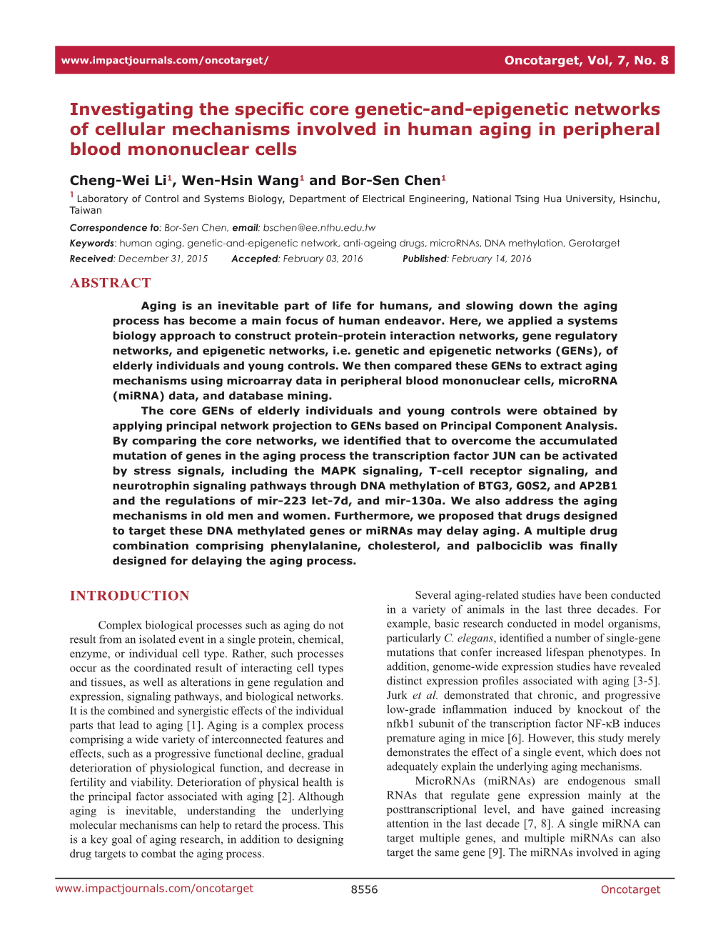 Investigating the Specific Core Genetic-And-Epigenetic Networks of Cellular Mechanisms Involved in Human Aging in Peripheral Blood Mononuclear Cells